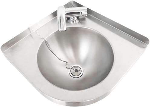 Triangular Stainless Steel Sink,Bathroom Sink Wall Mount Corner Small Sink,Corner Sink Mini Vanity Space Kitchen Sink Basin for Kitchen Bathroom Lavatory, Single Bowl Sink with Faucet GR-S088