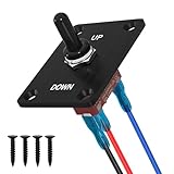 RVBOATPAT Momentary Toggle Switch 12V 30A, 3 Pin SPDT (ON)-Off-(ON) Waterproof Toggle Switch with Up Down Mounting Panel for Marine Boat Auto Winch
