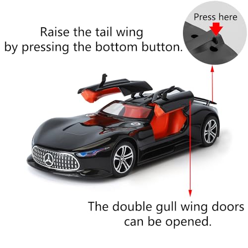 Modelo de auto iLooboo 1:24 AMG Vision GT Negro miniatura 3