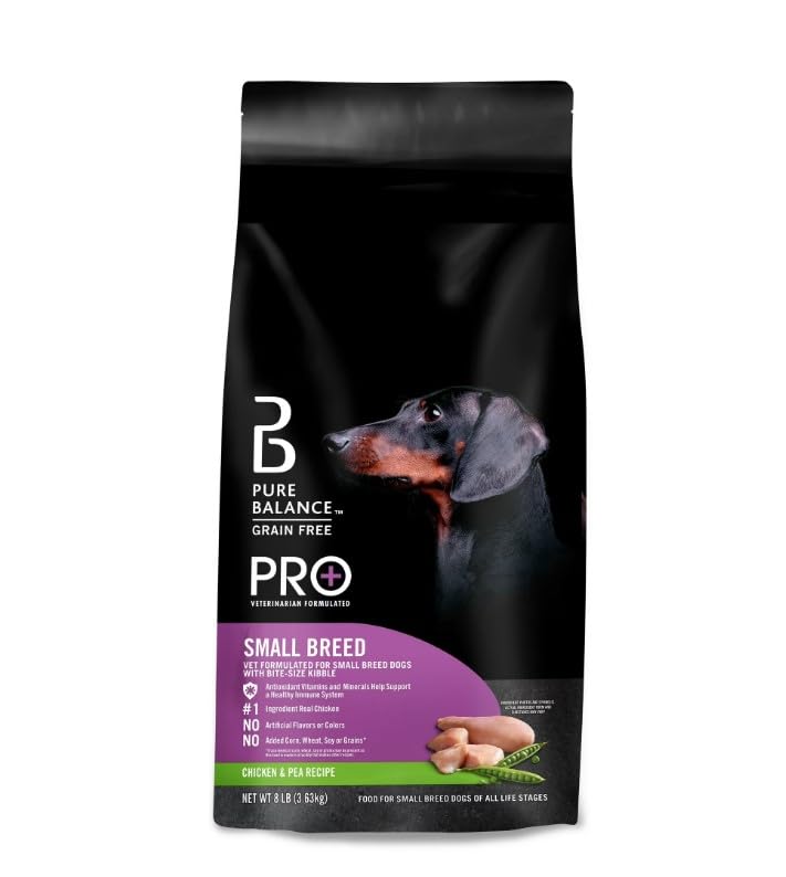 Amazon.com: Pure Balance Pro+ Small Breed Dog Food, Chicken & Pea Recipe,  Natural Dry Dog Food Kibble for Puppies and Adult Small Dogs, High Protein  Healthy Dog Food, 8 Lbs ~ (1
