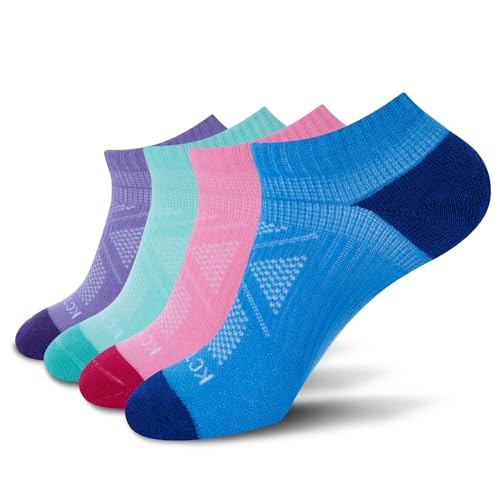 KC-TAHO Anti-odor Low Cut Ankle Socks For Men & Women (4 Pairs) Cushioned Arch Support Socks