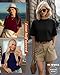 Huukeay 3 Pack Women's Half Sleeve T-Shirts, Crew Neck Elbow Length Tops Loose Casual Basic Tees Summer Tunic Tops(Black, Navy, Burgundy,XX-Large)
