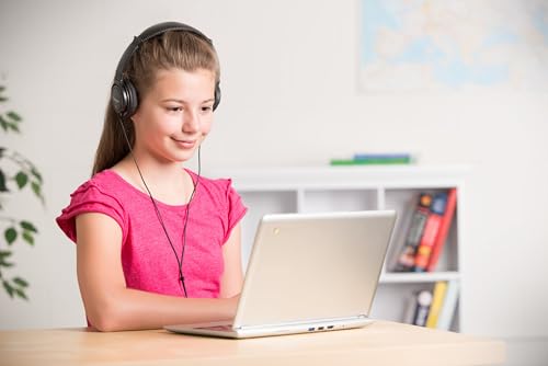 Image of Kensington Classic EQ 3.5mm Headphone, 6 ft (1.8m) Nylon Braided Cord, for School, Kids, Adults, Padded Adjustable Headband, Black (K97602WWB)