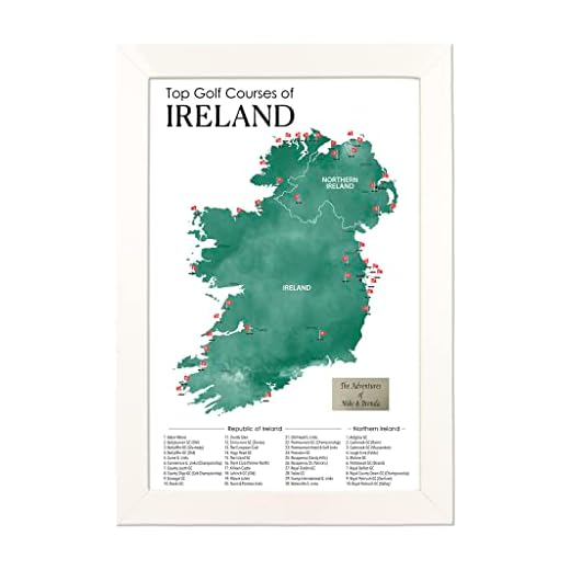 Ireland Golf Courses Push Pin Map