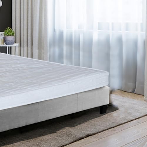 Cama de 90 x 190 cm juvenil gris claro somier individual madera resistente 7