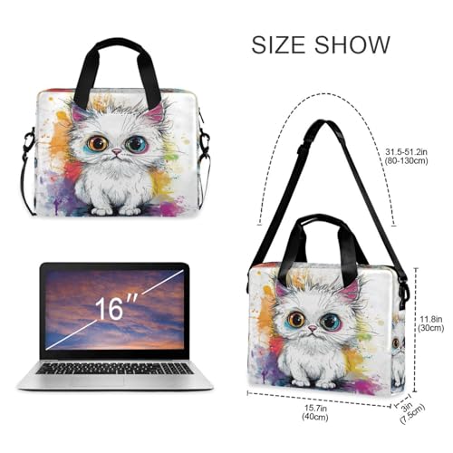 Maletín para portátil con asas y correa 15.6" diseño gato miniatura 4