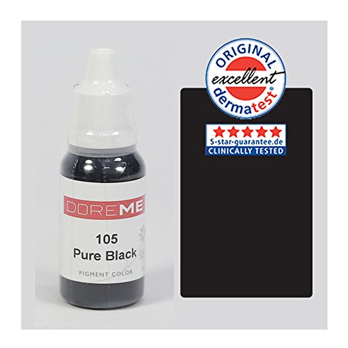 Doreme Pure Black Professional Permanent Makeup Pigment Tattoo Ink Set Microblading Micropigmentation Eyeliners