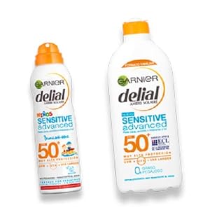 Garnier Delial Kit Sensitive Niños: Leche Protectora Solar IP50+, Spray Protector Solar Bruma Anti-Arena IP50+ y Balón…