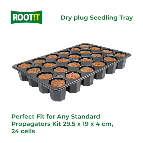 ROOT!T 24 Seed Starter Kit With Coco Coir Dry Plugs Reusable Seedlings Tray For Nursery Growing Propagation Peat Free Germination Kit - Image 2