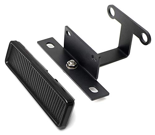Ijdmtoy F1 Style Led Strobe Third Brake Lamp W/Behind Spare Tire Relocation Brackets, Compatible With Jeep 2007-2017 Wrangler, Smoked Lens #TOP1