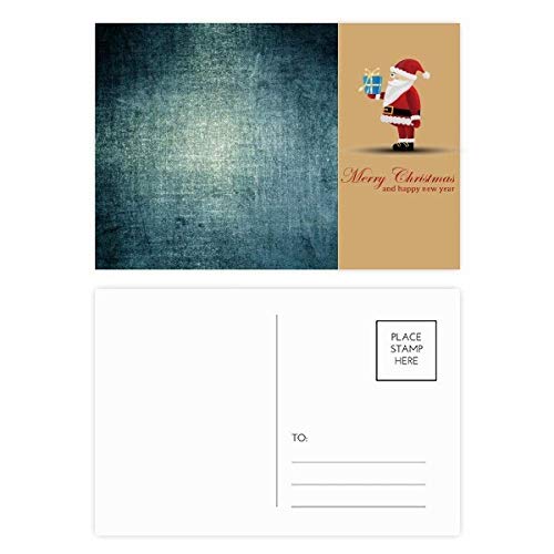 Cartes postales Père Noël métal foncé rayures rugueuses style rétro vintage