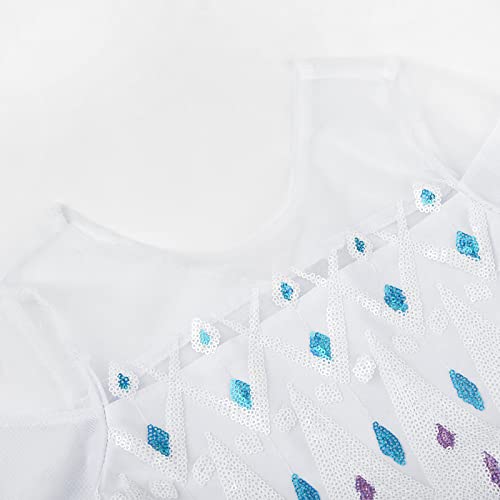 Ohlover Girls Princess Costume Snow Party Sequins Halloween Dress Up (4 Years, White With Accessories) #TOP3