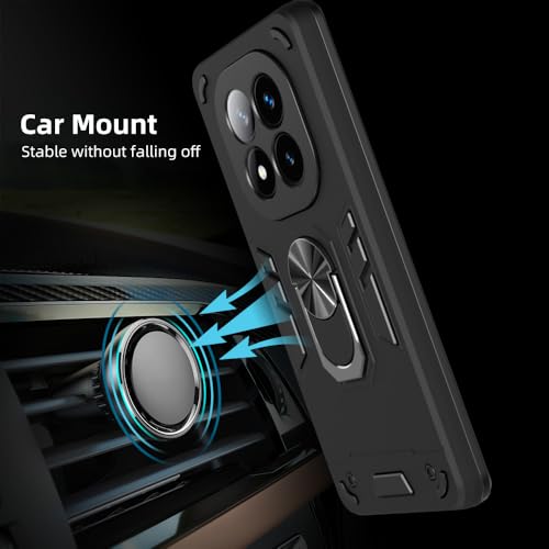 Image of NDCOM for Redmi Note 14 Pro Plus Back Cover | Premium Protective Redmi Note 14 Pro Plus 5G Back Cover | Shockproof Ring Holder Case