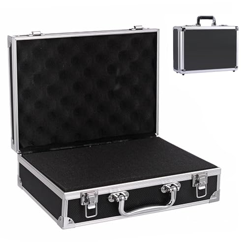 TerraShine アタッシュケース 30*21*10CM アルミツールケース 展示用箱 工具収納 防水保護 スポンジ ブロッククッション付き 貴重品/化粧品/工具収納用（ブラック）