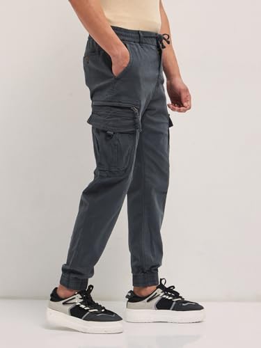 Image of Men's Navy Slim Fit Casual Cargo