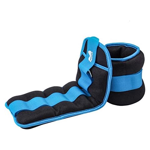 REEHUT Ankle Weight, Durable Wrist Weight 1 Pair Adjustable Strap for Fitness, Exercise, Walking, Jogging, Gymnastics, Aerobics, Gym(Light Blue) Cover