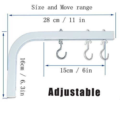 2-Be-Best Universal Projector Screen Mount L-Bracket 11 In Longer Wall Hanging Mount Adjustable Extension With Hook Manual Projector Screen Hanger Max Loading 66 Lbs /30Kg White For Office Home #TOP1