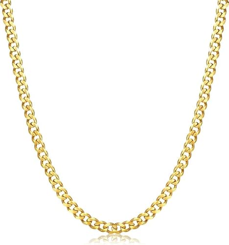 Cordão Masculino Grumet Dourado 4mm 70cm Aço Inoxidável