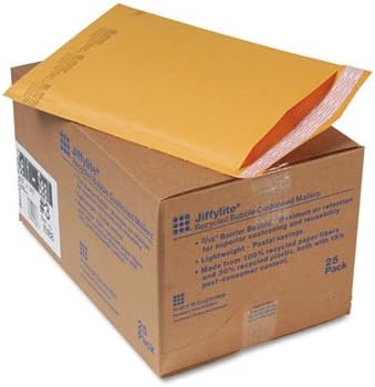 Jiffylite - Sobres autoadhesivos, 3, 8 12 x 14 12, marrón dorado, 25cartón
