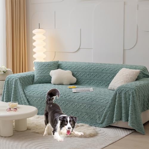 Housse de canapé réversible jacquard pelucheux pour canapé d'angle