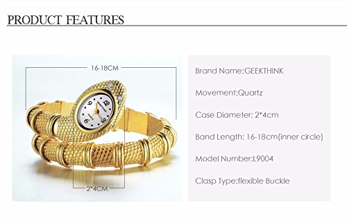 Nextstart Unique Design Snake Shaped Bracelet Style Watch Woman Diamond Ornaments Gfit Casual Watch