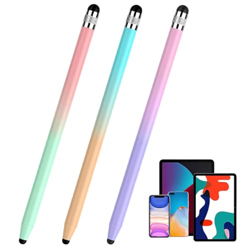 Pack de 3 Stylets Tablette, 3 en 1 Stylet pour iPad Samsung Tablette Smartphone, Stylet Tactile très Sensible et de Haute Précision