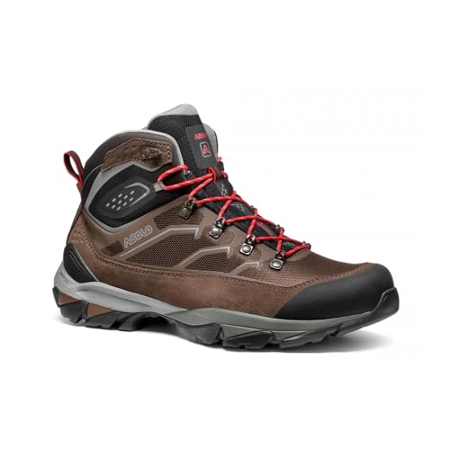 ASOLO Men's ACADIA MID GTX Lace-Up Ankle-High Outdoor Hiking Boots w/Water-Resistant Suede & Nylon Upper, Breathable Lining, Dark Brown/Frost Grey, 10