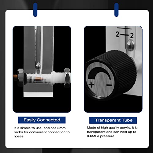 image for Walfront LZQ-7 Flowmeter 2-20LPM Acrylic Air Gas Flowmeter with Contro