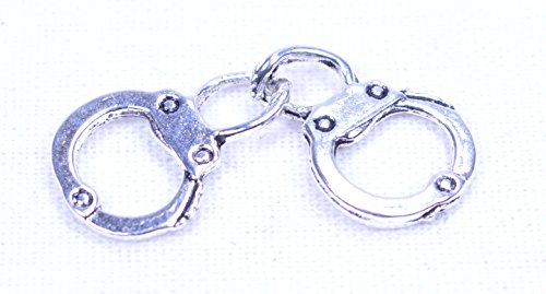 Silver Handcuff Charm for Jewelry or Paracord - 10 pack