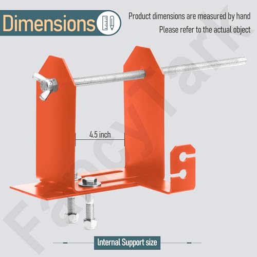 FancyTark Weed Wacker Commercial Trimmer Line Holder | Adjustable Width (4.5“-9.54”) | with Mounting Hardware & Low Profile Steel Bracket for 3 Or 5 Pound Line Spool, Orange - Thumbnail 3