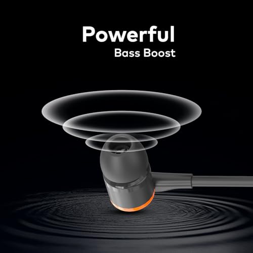 Image of Itel L20 Pro in Ear Wired Headphones | 14Mm Super Bass Driver | Built-in Music & Call Control | in-Line Microphone | 1.2M Cable Length | Black