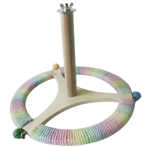 GUOOL 鳥 木製止まり木 鳥かごアクセサリー プレイジムスタンド インタラクト オウム 木製スタンド オカメインコ用 オウム回転スタンド コンゴウインコ, Style B