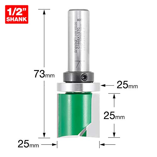 Trend CraftPro Guided Profiler Router Cutter, 1/2 Inch Shank, 25mm Cut Diameter & 25mm Cut Length, Tungsten Carbide Tipped, C166BX1/2TC - Image 2