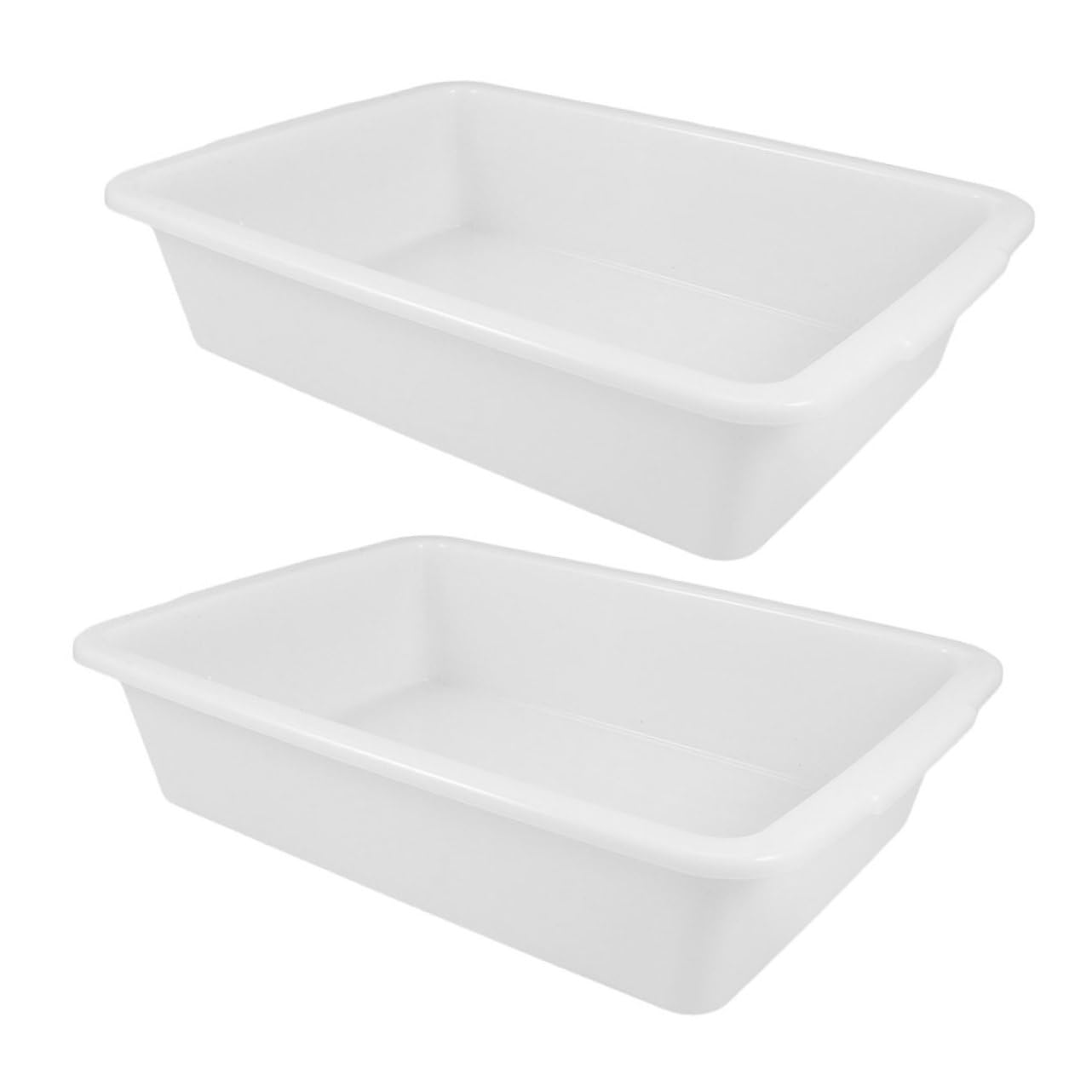 PartyKindom Plateau de Rangement Chimique en Plastique Lot de 2 Plateaux Rectangulaires Blanc, Organise Les Outils de Laboratoire pour Laboratoire pour Expériences Scientifiques