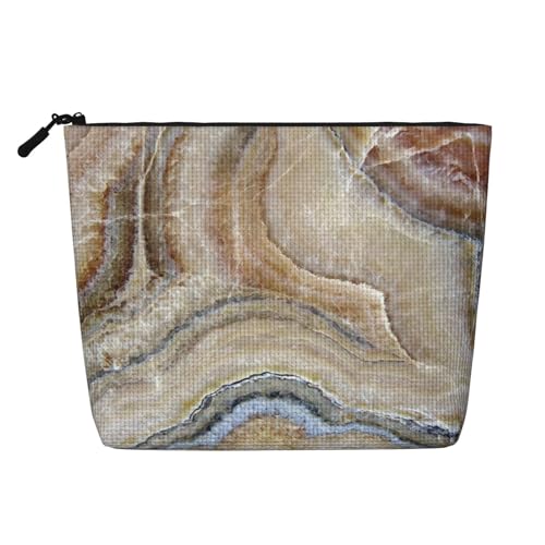 YQxwJL Onyx Stone - Bolsa de maquillaje con estampado azul pálido para regalo, bolsa de cosméticos de viaje, accesorios esenciales de viaje para mujeres y hombres, negro, talla única, Negro, One Size
