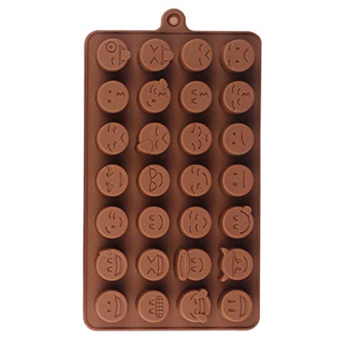 Cherrysma™ [Mold Bazaar] Emoji Shaped Chocolate Silicone Mold for Making Jelly, Ice, Fondant, Creative DIY’s, Kitchen Tool Baking Accessory (Emoji)