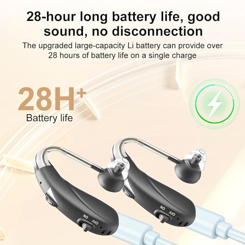 Image of Fastwell F28-2 Unit For Both Ear Digital Advanced Rechargeable Hearing Aid for Adults with Hearing Loss | |Digital Noise Reduction | (Pair) | 1-Year Warranty (Grey)