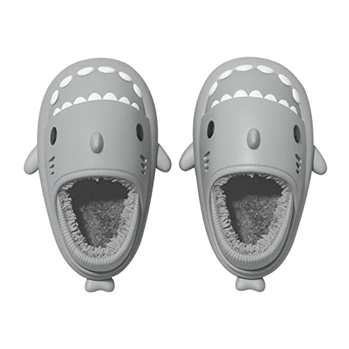 MUYOGRT Shark Slider Herren Damen - Unisex Winter Haifisch Schlappen Wärme Bequem Plüsch Hausschuhe Hai Wasserdichte Indoor Outdoor Shark Slippers Cover