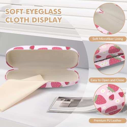 Image of Glasses Case Hard Shell,Portable Protective Eyeglasses Case, Eyeglass Holder Box with Cleaning Cloth,for Women Men