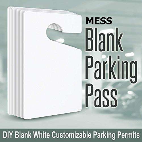 Parking Permit Hang Tags Blank White DIY Passes - 3x5" (50-Pack) Rearview Mirror Hanging Blank Pass for Employees Tenants Businesses Offices Car Lots and More - Thumbnail 2