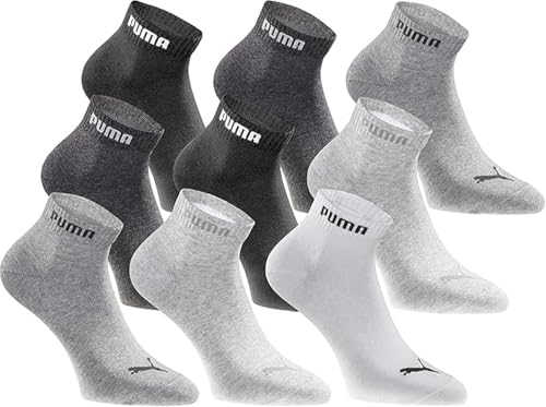 PUMA Quartersocken 18 Paar Pack Statement Edition - Damen und Herren - Black White Grey Pack - Gr. 39-42