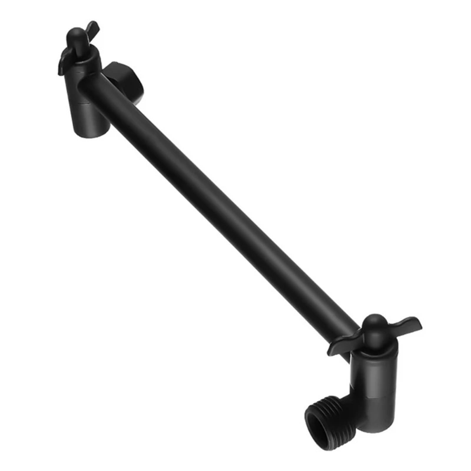 Tige d'extension de pomme douche en acier noir avec ecrou mobile réglable
