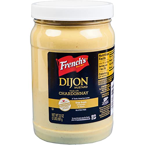 French's Dijon Mustard, 32 Oz - One 32 Ounce Container Of Thick And Creamy Dijon Mustard Made Of Real Chardonnay Wine And Robust Spices Perfect For Elevating Entrees #TOP20