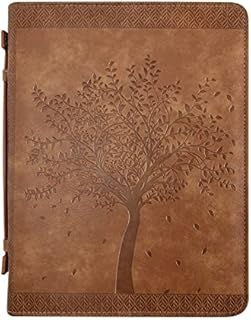 Sponsored Ad - ‘Angel Treasures’ Bible Cover with Engraved Tree of Life Design| Genuine Faux PU Leather Book Protector Cas...