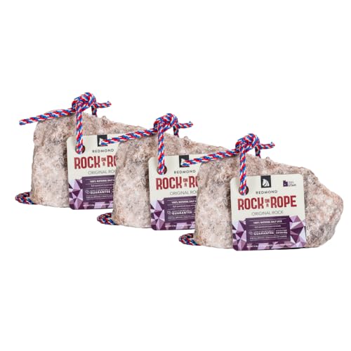REDMOND - Rock on a Rope Unrefined Salt Rock for Horses 3 to 5 lbs (3 Pack)