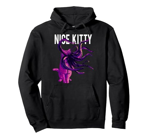 Marvel Captain Marvel Goose Nice Kitty Tentacle Neon Pullover Hoodie, Adult Unisex, Black, XX-Large