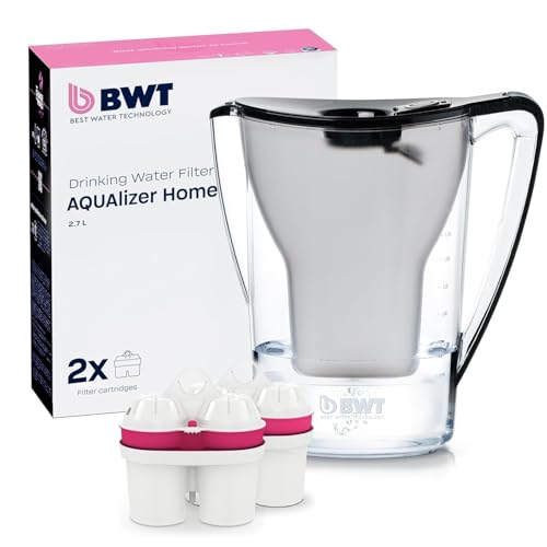 BWT Waterfilter AQUAlizer Home | Zwart | incl. 1 magnesium filtercartridge | Waterfilter drinkwater | Voor eten & drinken | Filtert kalk, chloor, lood & koper