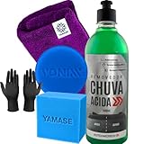 Kit Produto para Limpeza Vidros Removedor de Calcificação Tira Chuva Ácida Removedor Chuva Ácida AutoAmerica Aplicador Vonixx Pano Espuma Yamase