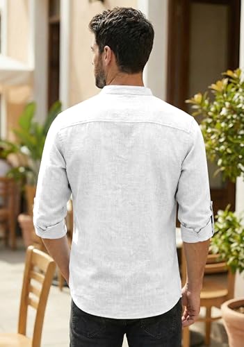 Image of Zombom Men's Cotton Polyester Blend Mandarin Collar Self One Design Printed Full Sleeve Regular Fit Casual Short Kurta