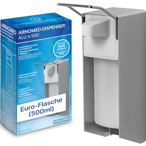 1x ARNOMED Desinfektionsspender Aluminium, Seifenspender für...